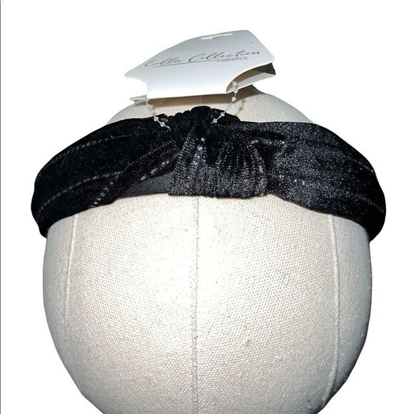 Lulla Collection by Bindaya Black w Silver Glitter Knotted Headband One Size New - Picture 1 of 3